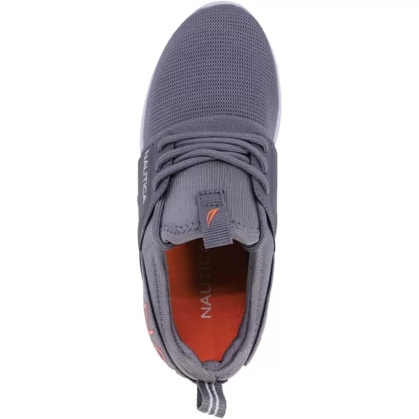 Nautica Kids LaceUp Sneakers  Comfortable Running Shoes for Boys and Girls  Little KidBig KidGrey Orange Logo