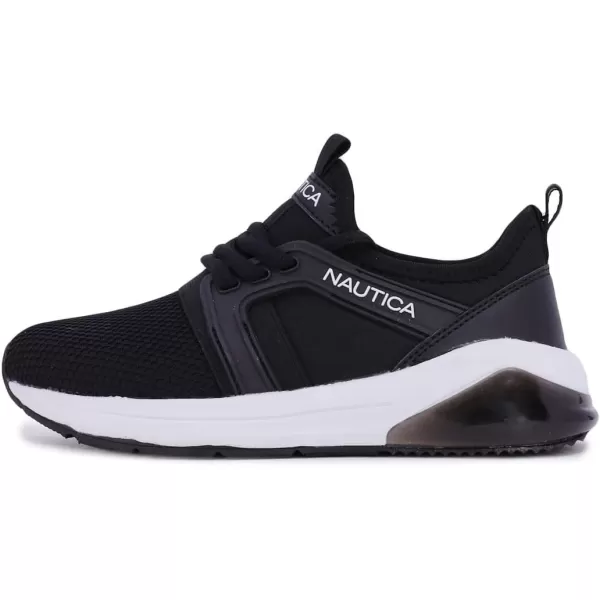 Nautica Kids LaceUp Sneakers  Comfortable Running Shoes for Boys and Girls  Little KidBig KidParks Buoy Black White