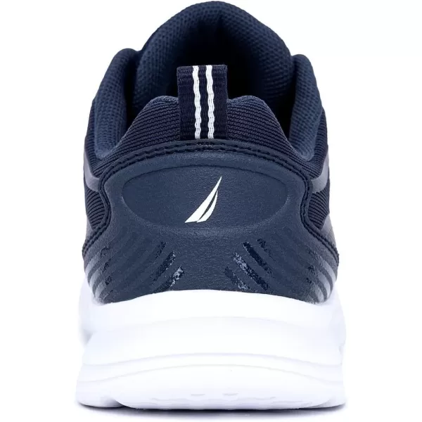 Nautica Kids Laceup Sneakers for Boys and Girls  Jelly Sole Walking Shoes Athletic Running Shoes with Chunky Cushion Heel Technology Little KidBig KidNavy White