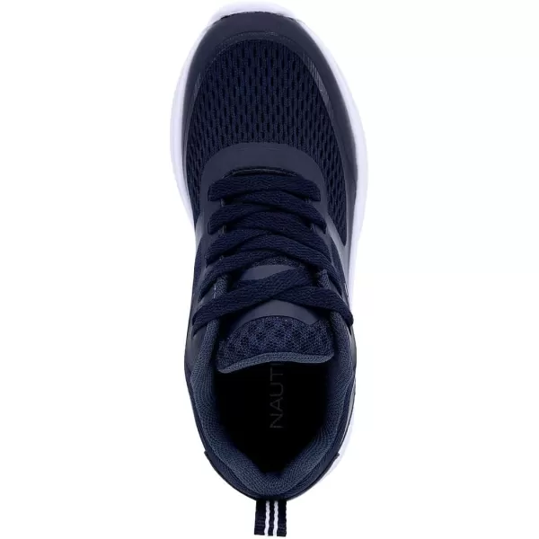 Nautica Kids Laceup Sneakers for Boys and Girls  Jelly Sole Walking Shoes Athletic Running Shoes with Chunky Cushion Heel Technology Little KidBig KidNavy White