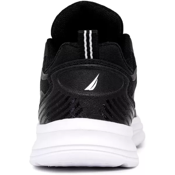 Nautica Kids Laceup Sneakers for Boys and Girls  Jelly Sole Walking Shoes Athletic Running Shoes with Chunky Cushion Heel Technology Little KidBig KidBlack White