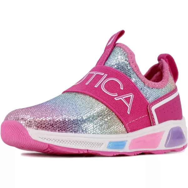 Nautica Kids Light Up Flashing Sneaker Athletic Running Shoes LaceUpBungeeSlipon Boy  GirlLittle KidBig Kid Kappil Parks Neave LightsBright Glitter Rainbow Lightsalois