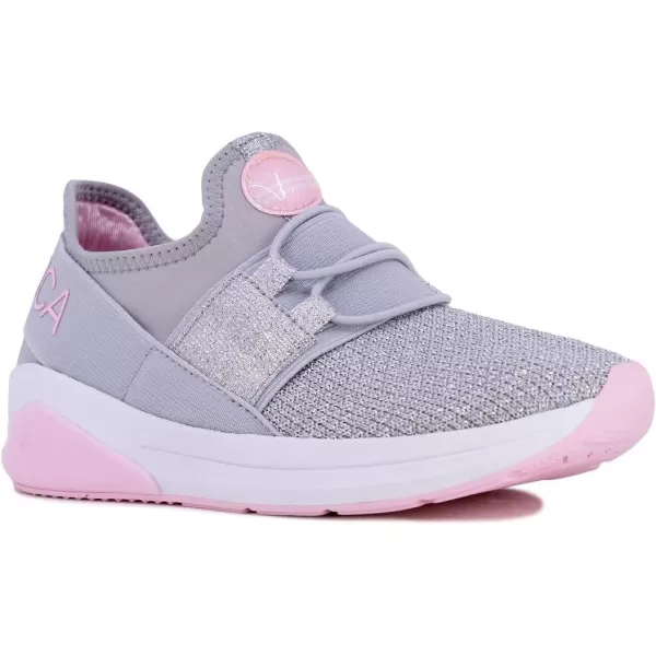 Nautica Kids Light Up Flashing Sneaker Athletic Running Shoes LaceUpBungeeSlipon Boy  GirlLittle KidBig Kid Kappil Parks Neave LightsLights Grey Sparkle Pink