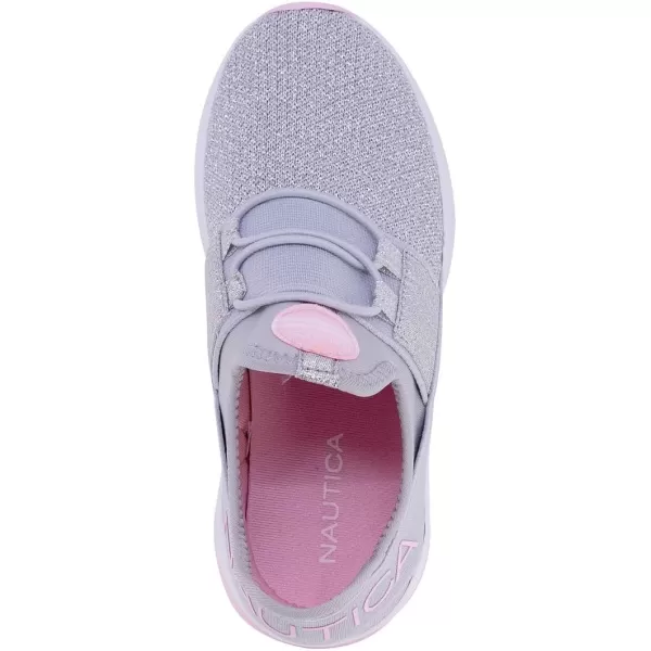 Nautica Kids Light Up Flashing Sneaker Athletic Running Shoes LaceUpBungeeSlipon Boy  GirlLittle KidBig Kid Kappil Parks Neave LightsLights Grey Sparkle Pink