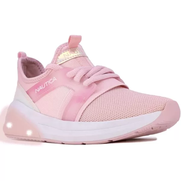 Nautica Kids Light Up Flashing Sneaker Athletic Running Shoes LaceUpBungeeSlipon Boy  GirlLittle KidBig Kid Kappil Parks Neave LightsPink Iridescent Lights