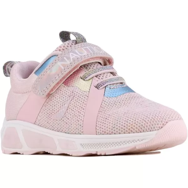 Nautica Kids LightUp Flashing Sneaker Athletic Running Shoes with Strap  Fashionable and Fun for Boys and Girls  Available in Toddler and Little Kid SizesJurnee Lightsblush Rainbow Metallic