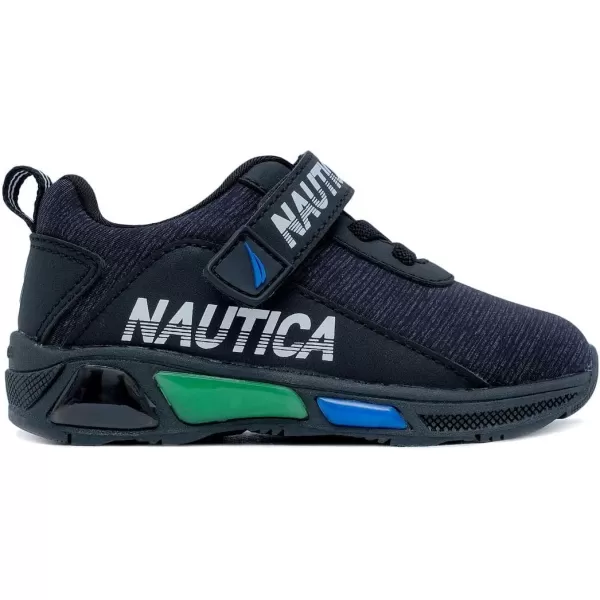 Nautica Kids LightUp Flashing Sneaker Athletic Running Shoes with Strap  Fashionable and Fun for Boys and Girls  Available in Toddler and Little Kid SizesBlack Multi Pop