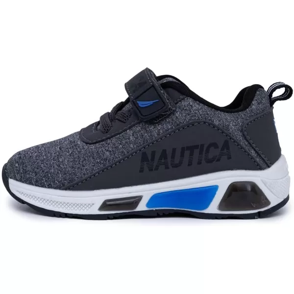 Nautica Kids LightUp Flashing Sneaker Athletic Running Shoes with Strap  Fashionable and Fun for Boys and Girls  Available in Toddler and Little Kid SizesGrey Black Blue Pop