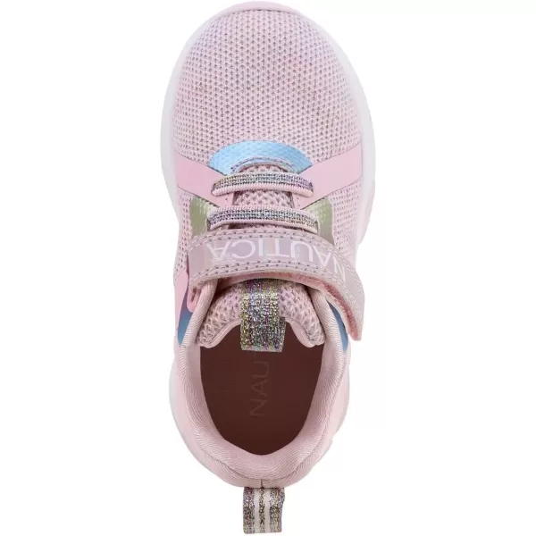 Nautica Kids LightUp Flashing Sneaker Athletic Running Shoes with Strap  Fashionable and Fun for Boys and Girls  Available in Toddler and Little Kid SizesJurnee Lightsblush Rainbow Metallic