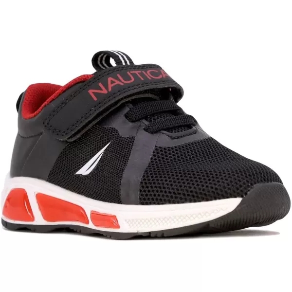 Nautica Kids LightUp Flashing Sneaker Athletic Running Shoes with Strap  Fashionable and Fun for Boys and Girls  Available in Toddler and Little Kid SizesJurnee Lightsblack Red