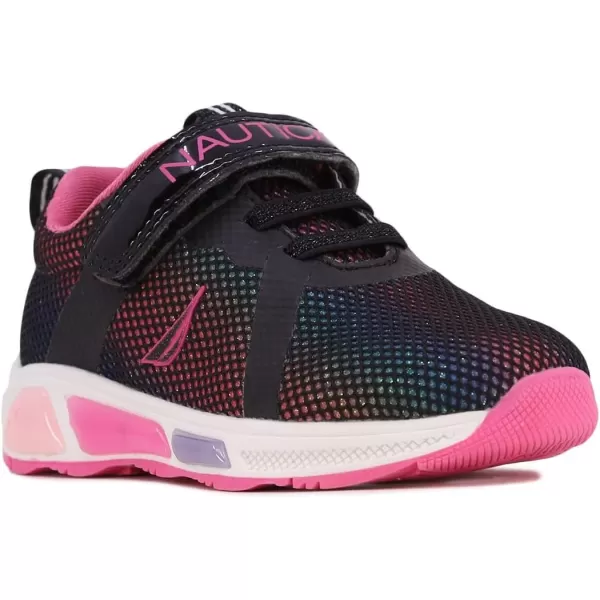 Nautica Kids LightUp Flashing Sneaker Athletic Running Shoes with Strap  Fashionable and Fun for Boys and Girls  Available in Toddler and Little Kid SizesJurnee Lightsblack Rainbow Glitter