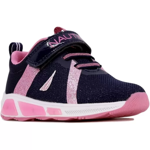 Nautica Kids LightUp Flashing Sneaker Athletic Running Shoes with Strap  Fashionable and Fun for Boys and Girls  Available in Toddler and Little Kid SizesJurnee Lightsnavy Pink Sparkle