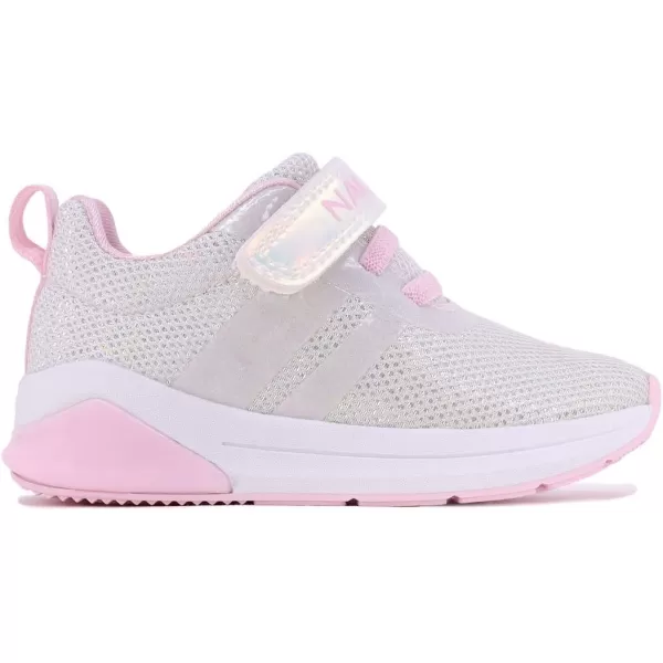 Nautica Kids LightUp Flashing Sneaker Athletic Running Shoes with Strap  Fashionable and Fun for Boys and Girls  Available in Toddler and Little Kid SizesLightswhite Mesh Iridescent