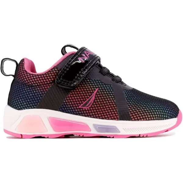 Nautica Kids LightUp Flashing Sneaker Athletic Running Shoes with Strap  Fashionable and Fun for Boys and Girls  Available in Toddler and Little Kid SizesJurnee Lightsblack Rainbow Glitter