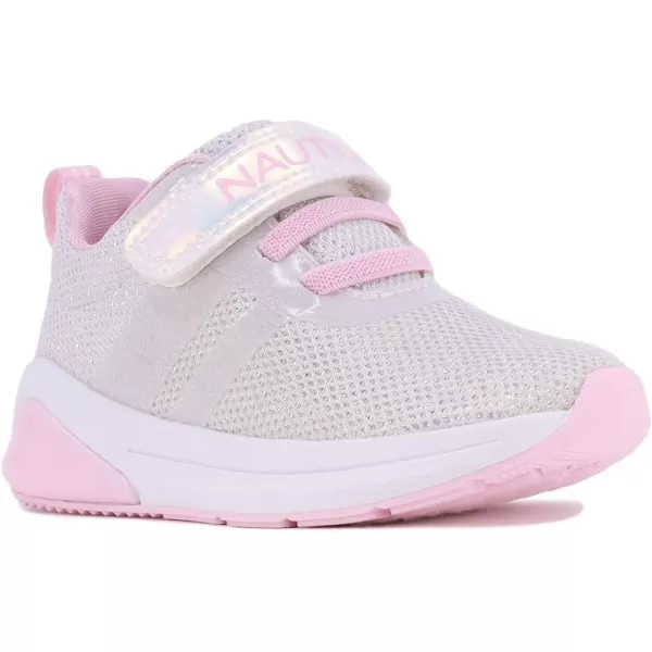 Nautica Kids LightUp Flashing Sneaker Athletic Running Shoes with Strap  Fashionable and Fun for Boys and Girls  Available in Toddler and Little Kid SizesLightswhite Mesh Iridescent