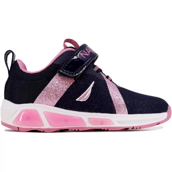 Nautica Kids LightUp Flashing Sneaker Athletic Running Shoes with Strap  Fashionable and Fun for Boys and Girls  Available in Toddler and Little Kid SizesJurnee Lightsnavy Pink Sparkle