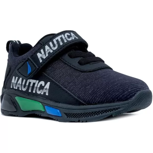 Nautica Kids LightUp Flashing Sneaker Athletic Running Shoes with Strap  Fashionable and Fun for Boys and Girls  Available in Toddler and Little Kid SizesBlack Multi Pop