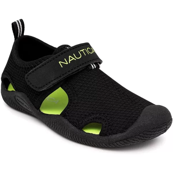 Nautica Kids Protective Water ShoeClosedToe Sport Sandal Boy  Girl Big KidLittle KidToddlerBlack Shark Outline