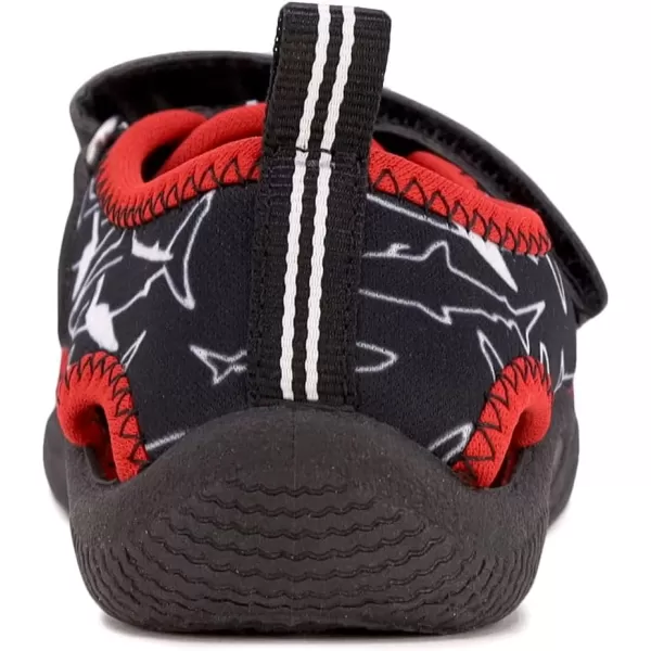Nautica Kids Protective Water ShoeClosedToe Sport Sandal Boy  Girl Big KidLittle KidToddlerBlack Shark Outline