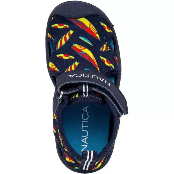 Nautica Kids Protective Water ShoeClosedToe Sport Sandal Boy  Girl Big KidLittle KidToddlerNavy Multi Surfs