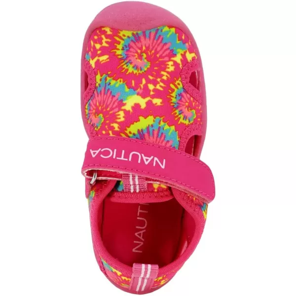 Nautica Kids Protective Water ShoeClosedToe Sport Sandal Boy  Girl Big KidLittle KidToddlerPink Multi Tie Dye