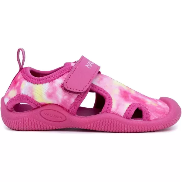 Nautica Kids Protective Water ShoeClosedToe Sport Sandal Boy  Girl Big KidLittle KidToddlerPink Yellow Tie Dye