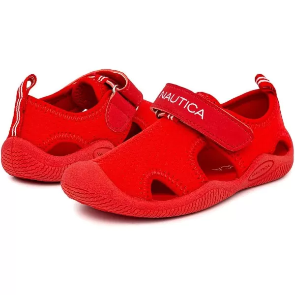 Nautica Kids Protective Water ShoeClosedToe Sport Sandal Boy  Girl Big KidLittle KidToddlerRed Hex Neo