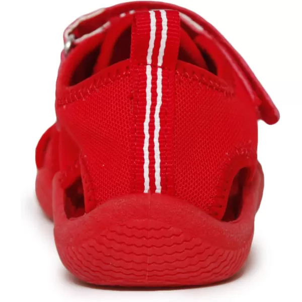 Nautica Kids Protective Water ShoeClosedToe Sport Sandal Boy  Girl Big KidLittle KidToddlerRed Small Mesh