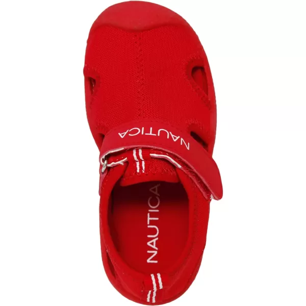 Nautica Kids Protective Water ShoeClosedToe Sport Sandal Boy  Girl Big KidLittle KidToddlerRed Small Mesh