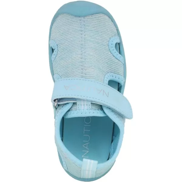 Nautica Kids Protective Water ShoeClosedToe Sport Sandal Boy  Girl Big KidLittle KidToddlerReel Aqua Silver