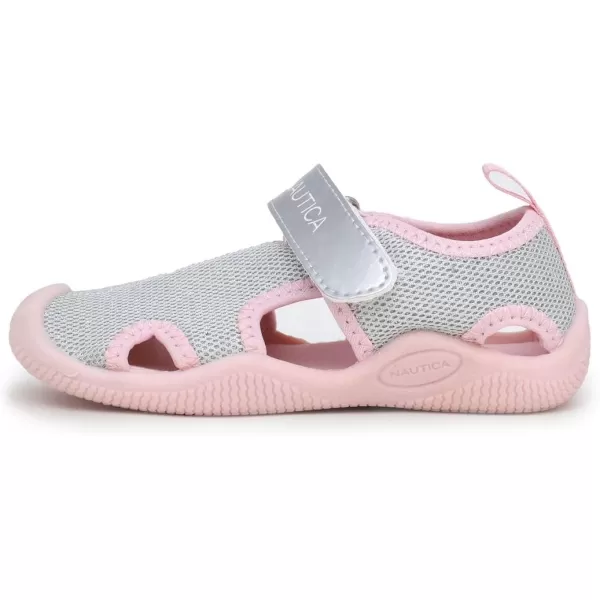 Nautica Kids Protective Water ShoeClosedToe Sport Sandal Boy  Girl Big KidLittle KidToddlerSilver Glitter Mesh