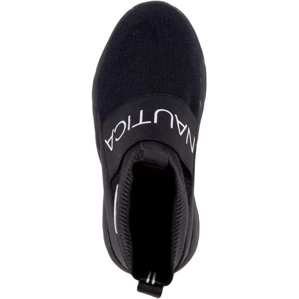 Nautica Kids Silas HighTop Sock SlipOn Sneaker with Enhanced Ankle Support  Available in Big Kid Little Kid and Toddler Sizes for Boys and GirlsBlack Monochrome