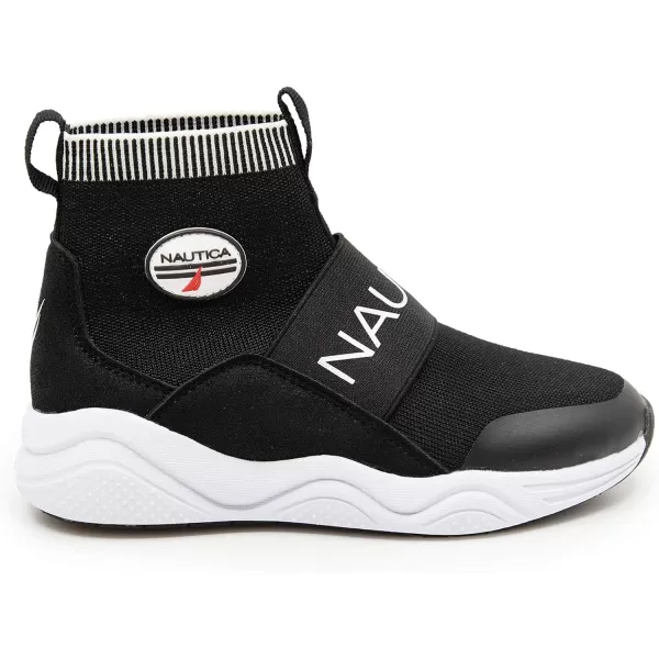 Nautica Kids Silas HighTop Sock SlipOn Sneaker with Enhanced Ankle Support  Available in Big Kid Little Kid and Toddler Sizes for Boys and GirlsBlack