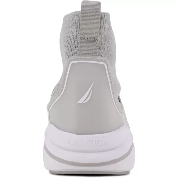 Nautica Kids Silas HighTop Sock SlipOn Sneaker with Enhanced Ankle Support  Available in Big Kid Little Kid and Toddler Sizes for Boys and GirlsGrey White Pop