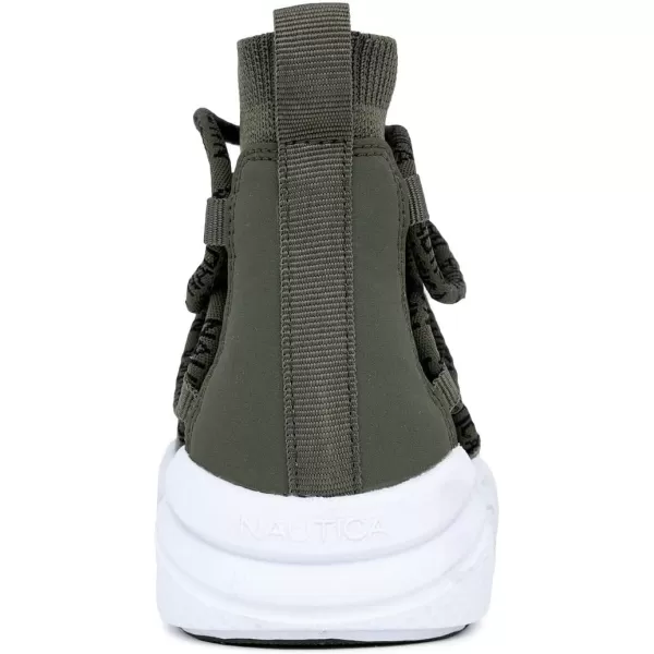 Nautica Kids Silas HighTop Sock SlipOn Sneaker with Enhanced Ankle Support  Available in Big Kid Little Kid and Toddler Sizes for Boys and GirlsLaceolive Black Pop