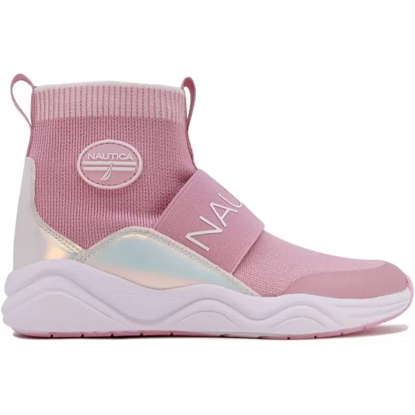 Nautica Kids Silas HighTop Sock SlipOn Sneaker with Enhanced Ankle Support  Available in Big Kid Little Kid and Toddler Sizes for Boys and GirlsPeony Iridescent