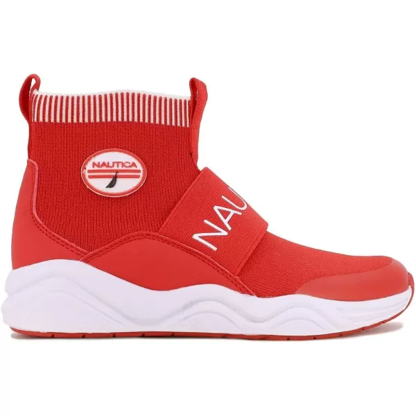 Nautica Kids Silas HighTop Sock SlipOn Sneaker with Enhanced Ankle Support  Available in Big Kid Little Kid and Toddler Sizes for Boys and GirlsRed