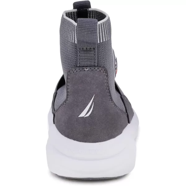 Nautica Kids Silas HighTop Sock SlipOn Sneaker with Enhanced Ankle Support  Available in Big Kid Little Kid and Toddler Sizes for Boys and GirlsStorm Grey