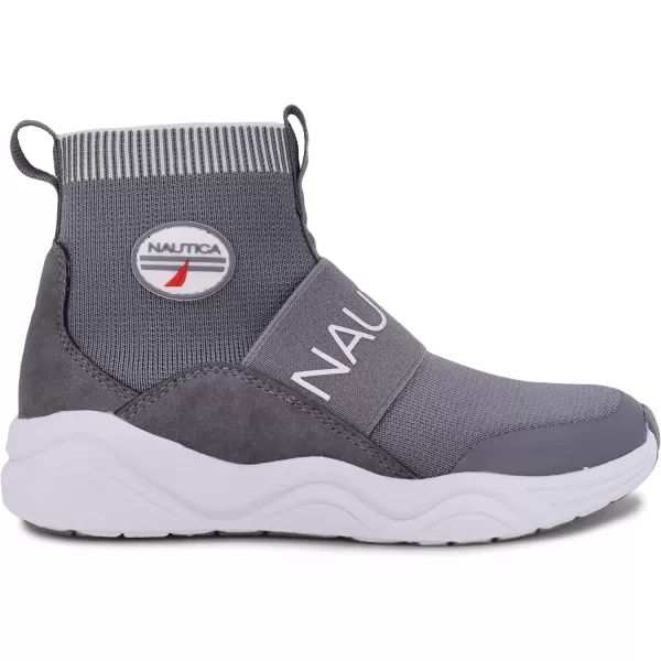 Nautica Kids Silas HighTop Sock SlipOn Sneaker with Enhanced Ankle Support  Available in Big Kid Little Kid and Toddler Sizes for Boys and GirlsStorm Grey