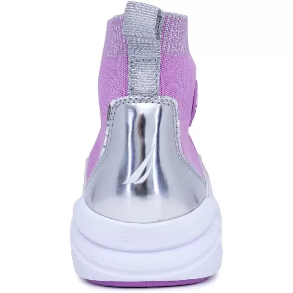 Nautica Kids Silas HighTop Sock SlipOn Sneaker with Enhanced Ankle Support  Available in Big Kid Little Kid and Toddler Sizes for Boys and GirlsViolet Silver