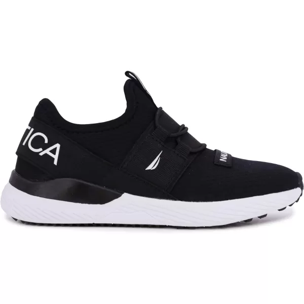 Nautica Kids Sneaker Athletic SlipOn Bungee Running ShoesBoy  GirlBig KidLittle KidToddler  NeaveKappilBali Black White