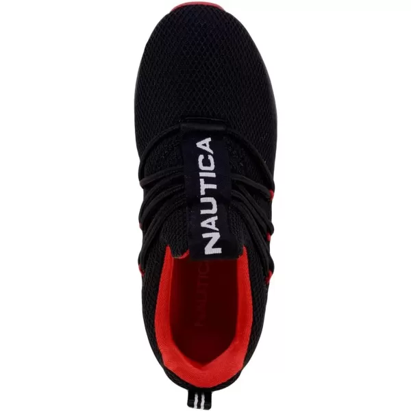 Nautica Kids Sneaker Athletic SlipOn Bungee Running ShoesBoy  GirlBig KidLittle KidToddler  NeaveKappilBentonblack Mono Red