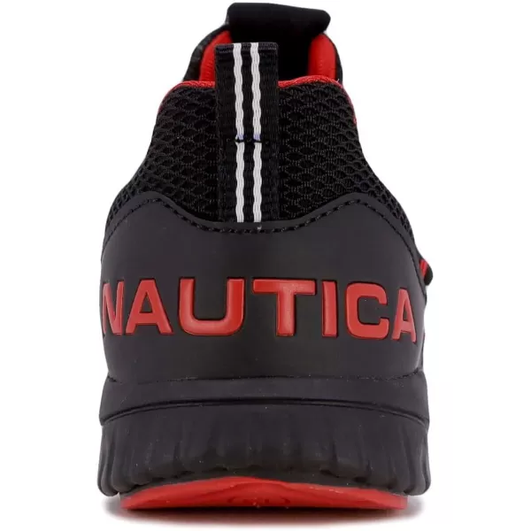 Nautica Kids Sneaker Athletic SlipOn Bungee Running ShoesBoy  GirlBig KidLittle KidToddler  NeaveKappilBentonblack Mono Red