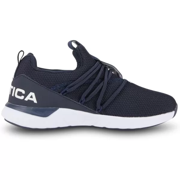 Nautica Kids Sneaker Athletic SlipOn Bungee Running ShoesBoy  GirlBig KidLittle KidToddler  NeaveKappilBentonnavy White Pop