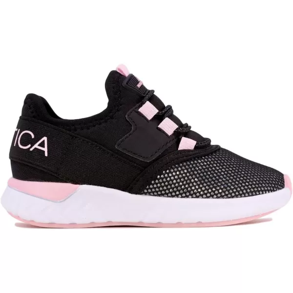 Nautica Kids Sneaker Athletic SlipOn Bungee Running ShoesBoy  GirlBig KidLittle KidToddler  NeaveKappilBlack Iridescent Pinksteam Rock