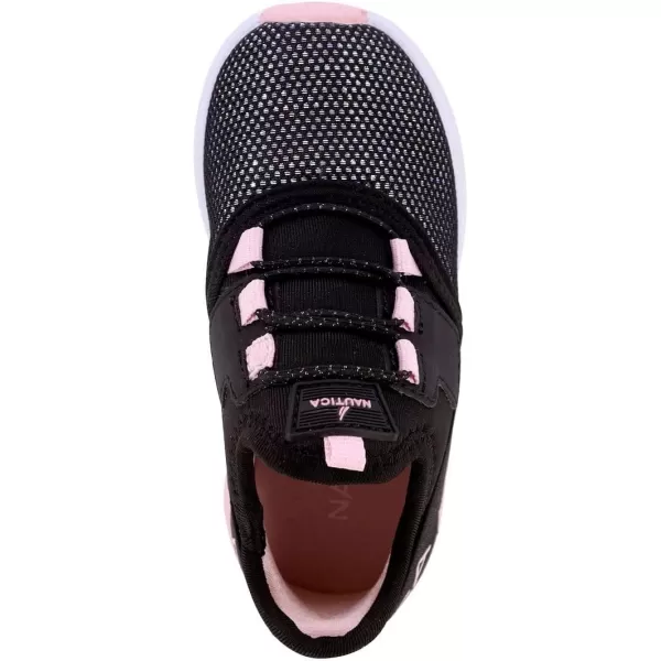 Nautica Kids Sneaker Athletic SlipOn Bungee Running ShoesBoy  GirlBig KidLittle KidToddler  NeaveKappilBlack Iridescent Pinksteam Rock