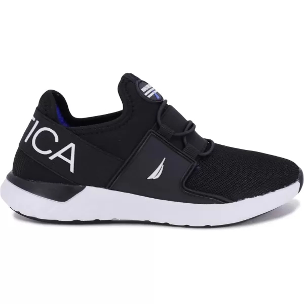 Nautica Kids Sneaker Athletic SlipOn Bungee Running ShoesBoy  GirlBig KidLittle KidToddler  NeaveKappilBlack Mesh