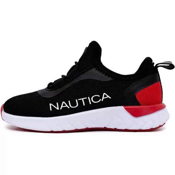 Nautica Kids Sneaker Athletic SlipOn Bungee Running ShoesBoy  GirlBig KidLittle KidToddler  NeaveKappilBlack Red Poplakerock