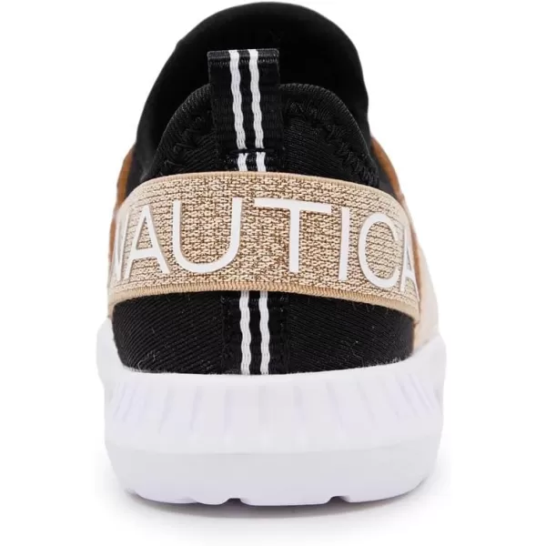 Nautica Kids Sneaker Athletic SlipOn Bungee Running ShoesBoy  GirlBig KidLittle KidToddler  NeaveKappilBlack Rose Gold 1