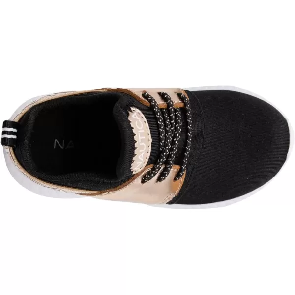 Nautica Kids Sneaker Athletic SlipOn Bungee Running ShoesBoy  GirlBig KidLittle KidToddler  NeaveKappilBlack Rose Gold 1